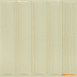 undefined-Ceramic Ivory Fluted Wall Tile Code27307 (300x300mm, Matt)