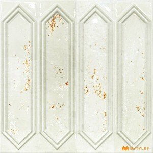 undefined-Ceramic White Picket Wall Tile Code31448 (300x300mm, Glossy)