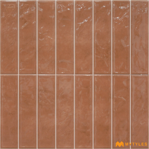 undefined-Ceramic Red Geometric Wall Tile Code26483 (300x600mm, Glossy)