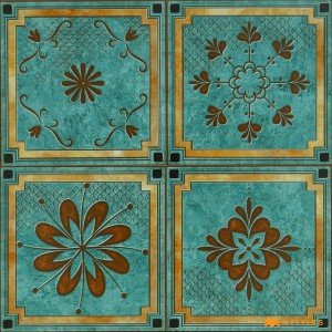 undefined-Ceramic Blue Moroccan Tile Code27415 (300x300mm, Matt)