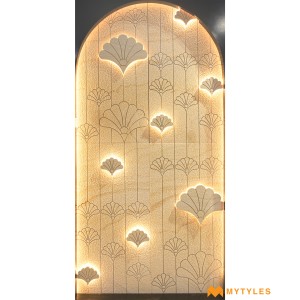 undefined-Teak Sandstone Mural MYTMU027 (2x4 Feet, Sandblast Finish)