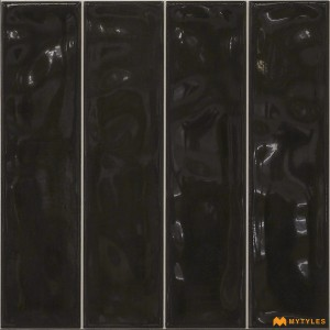 undefined-Ceramic Black Subway Wall Tile Code32572 (300x300mm, Glossy)