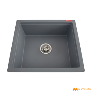 undefined-Futura Kitchen Sink - Quartz Series FS 2118 NQ Grey Code14120 (21x18x8 inch,Single Bowl)