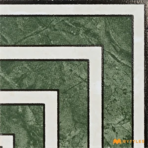 undefined-Geometric Green Matt Vitrified Corner Tile Code39833 100x100mm 40Pc