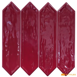 undefined-Red Picket Subway Wall Tile Code38099 (75x300mm, Glossy)