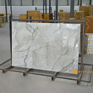 undefined-Vitrified Grey Slab Floor and Wall Tile Code29632 (1200x1800mm, Glossy)