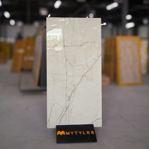 undefined-Vitrified Ivory Floor and Wall Tile Code10096 (600x1200mm, Glossy)