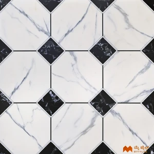 undefined-White and Black Moroccan Floor and Wall Tile Code36686 (600x600mm, Matt)
