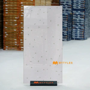 undefined-Grey Cosmic Dust Glossy Vitrified Terrazzo Tile Code40609 600x1200mm 2Pc Pack