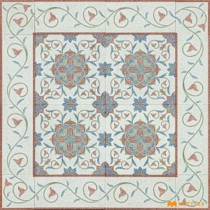 Cream and Blue Carpet Design Tile Code30702