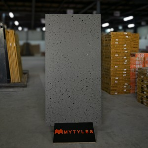 undefined-Vitrified Gray Terrazzo Floor and Wall Tile Code10374 (600x1200mm, Matt)