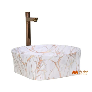 undefined-Ceramic White Table Top Wash Basin Code36011 (400x400x140mm, Matt)