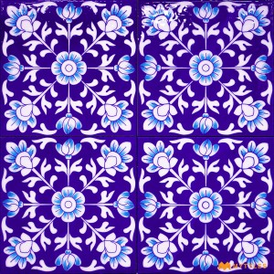 undefined-Decorative Blue Tile Code30352 (150x150mm, Glossy, 4Pc in Box)