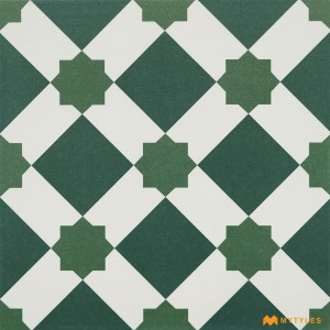 undefined-Vitrified Green Moroccan Floor and Wall Tile Code30244 (300x300mm, Matt)