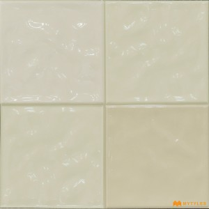 undefined-Ceramic Cream Geometric Wall Tile Code32547 (300x300mm, Glossy)