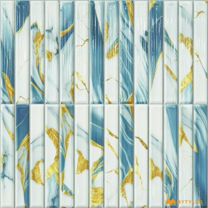 undefined-Ceramic White and Blue Kitkat Wall Tile Code31380 (300x300mm, Glossy)