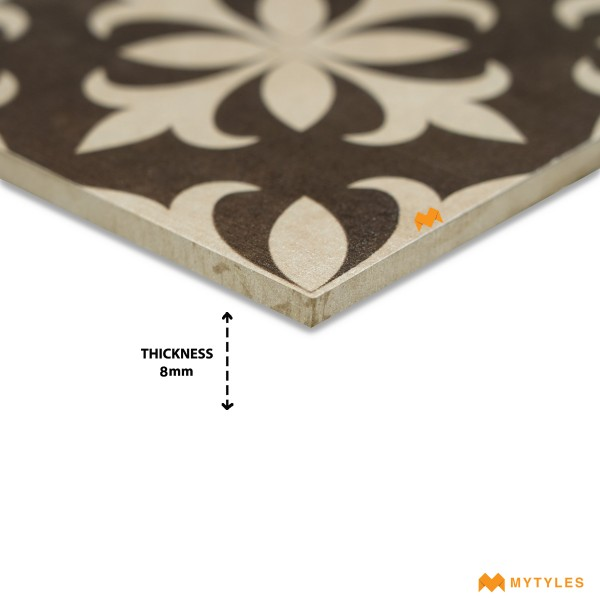 Buy 1x1 Feet Brown Moroccan Wall & Floor Tile code27328 Online |