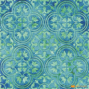 undefined-Ceramic Blue Moroccam Floor and Wall Tile Code28058 (300x300mm, Matt)