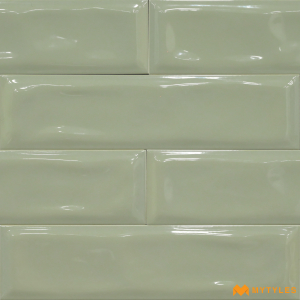 undefined-Ceramic Green Subway Wall Tile Code12088 (75x300mm, Glossy)