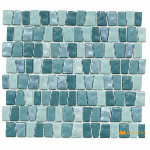 undefined-Imported Blue Mosaic Wall Tile Code32680 (276x302mm, Glossy)