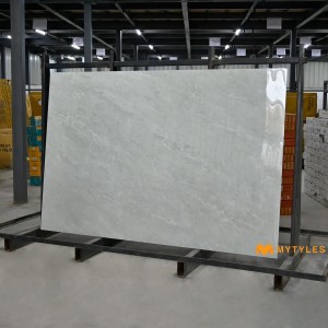 undefined-Vitrified Grey Slab Floor and Wall Tile Code29587 (1200x1800mm, Glossy)