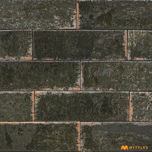 undefined-Imported Black Subway Wall Tile Code29357 (65x200mm, Glossy)