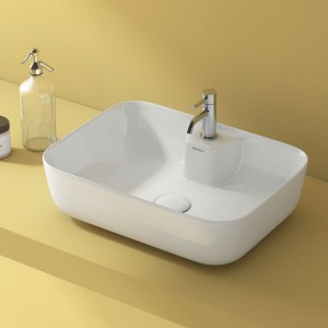 undefined-Ceramic White Wash Basin Code31334 (365x500mm, Glossy, Sofia With Tap Hole)