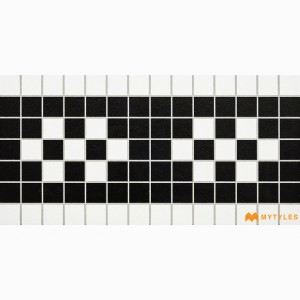undefined-White and Black Carpet Design Floor and Wall Tile Code30740 (150x300mm, Matt)