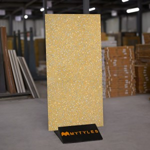 undefined-Vitrified Yellow Terrazzo Floor and Wall Tile Code32518 (600x1200mm, Matt)