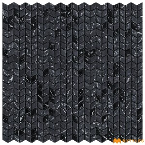 undefined-Imported Black Mosaic Floor and Wall Tile Code30506 (305x305mm, Matt/Glossy)