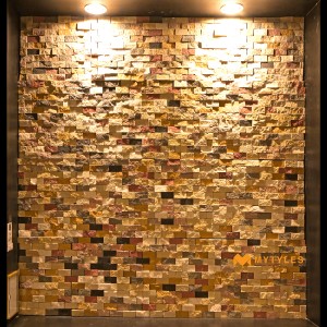undefined-Natural Stone Wall Cladding Code15658 (300x300mm, Stone) -  Mix Interlock Mosaic