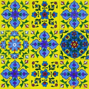 undefined-Decorative Yellow Floor and Wall Tile Code30820(100x100mm, Glossy,9Pcs)
