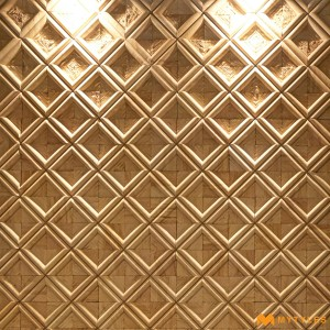 undefined-Natural Teak Square Stone Wall Cladding Code32355 (290x290mm, Stone)