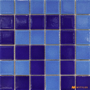 undefined-Blue Swimming Pool Mosaic Floor and Wall Tile Code33252 (300x300mm, Glossy)