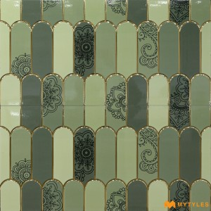 undefined-Ceramic Green Highlighter Wall Tile Code36036 (300x600mm, Glossy)