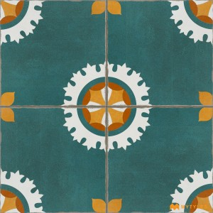 undefined-Ceramic Green Moroccan Floor and Wall Tile Code31314 (300x300mm, Matt)