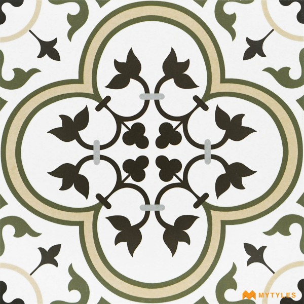 Kitchen-Ceramic White Moroccan Floor and Wall Tile Code29178 (300x300mm, Matt)