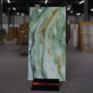 undefined-Vitrified Green Floor and Wall Tile Code30858 (600x1200mm, Glossy)