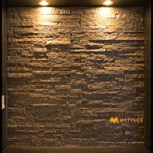 undefined-Natural Stone Wall Cladding Code16442 (150x600mm, Stone) -  Galaxy Black