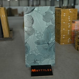 undefined-Vitrified Blue Tropical Floor and Wall Tile Code30086 (600x1200mm, Matt/Glossy)