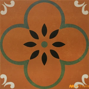 undefined-Sage Quatrefoil Brown Matt Ceramic Moroccan Tile Code39787 300x300mm 11Pc