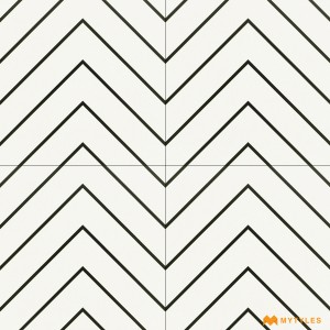 undefined-Ceramic White and Black Moroccan Tile Code31293 (300x300mm, Matt)