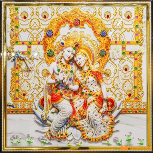 undefined-Radha Krishna Glossy Vitrified Devotional Tile Code39112 600x600mm 1Pc