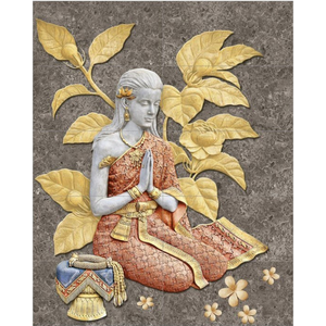 undefined-Poster Wall Tile Set - Welcome Lady KM913 Code8329 (4x5 Feet, Matt, 10Pcs)