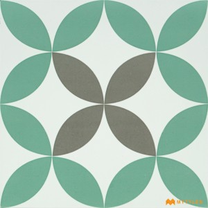 undefined-White and Green Moroccan Floor and Wall Tile Code31763 (300x300mm, Matt)