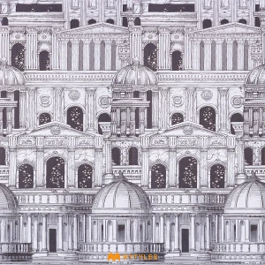 undefined-Vitrified Roman Palace Wall Tile Code38185 (600x1200mm, Matt With Glossy)