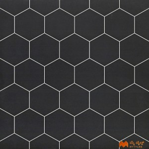 undefined-Vitrified Black Geometric Floor and Wall Tile Code36648 (400x400mm, Matt)