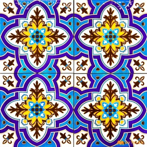 undefined-Decorative Blue Tile Code30348 (150x150mm, Glossy, 4Pc in Box)