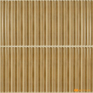 undefined-Ceramic Brown Kitkat Mosaic Wall Tile Code28435 (300x600mm, Glossy)