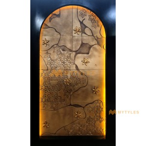 undefined-Natural Stone Copper Wall Mural Code31928 (4x8 Feet, Matt, 8Pcs)